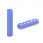 Glaskralen tube 4x20mm Princess blue